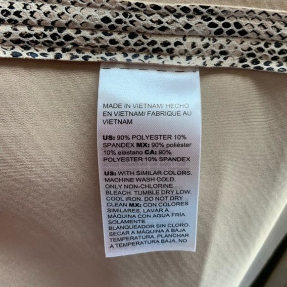 Chico's $169 Faux-Suede Snake-Print Topper Beige Tan 1 10 12 - Picture 7 of 10